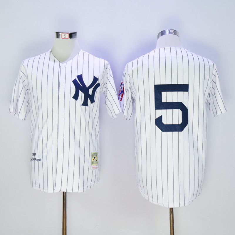 Men New York Yankees #5 Dimaggio White MLB Jerseys->new york yankees->MLB Jersey